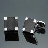 Carbon Fiber Square Cufflinks Men's French Shirt Cufflinks
