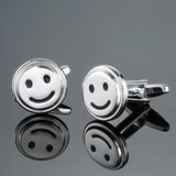 Smiling Face Silvery Cufflinks for Men's French Shirt