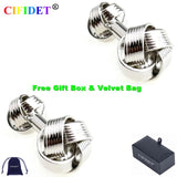 Mens Double Knots Cufflink in Velvet Bag