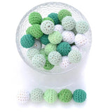 10pcs 16mm Mix Woolen Yarn Crochet Wooden Beads For Knitted DIY