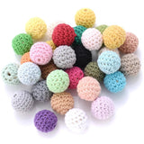 10pcs 16mm Mix Woolen Yarn Crochet Wooden Beads For Knitted DIY