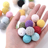 10pcs 16mm Mix Woolen Yarn Crochet Wooden Beads For Knitted DIY