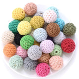 10pcs 16mm Mix Woolen Yarn Crochet Wooden Beads For Knitted DIY