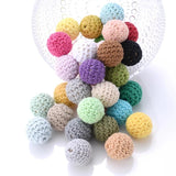 10pcs 16mm Mix Woolen Yarn Crochet Wooden Beads For Knitted DIY