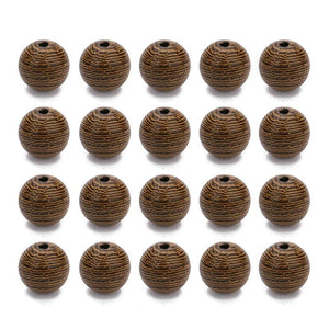 100pcs Natural Striped Wooden Beads 8.5mm Round Wood Spacer Beads
