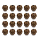 100pcs Natural Striped Wooden Beads 8.5mm Round Wood Spacer Beads