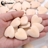 10/20Pcs Natural Wood Beads 25x26mm Heart Spacer Wooden Loose Beads