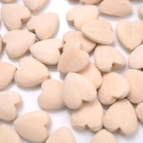10/20Pcs Natural Wood Beads 25x26mm Heart Spacer Wooden Loose Beads