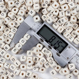 100-200Pcs Wooden Beads Alphabet Number Square Beads for Jewelry Making