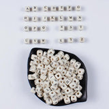 100-200Pcs Wooden Beads Alphabet Number Square Beads for Jewelry Making