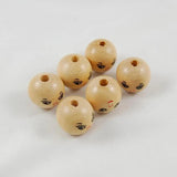 20pcs Wooden Smiling Face Beads for DIY Jewelry (Boys 25mm)