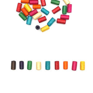 100pcs Eco-Friendly Cylinder Wood Beads for DIY Bracelets Jewelry Making