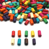 100pcs Eco-Friendly Cylinder Wood Beads for DIY Bracelets Jewelry Making