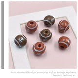 50 Pcs Rugby Wooden Beads Mini Footballs Spacer Charms Making Loose Child