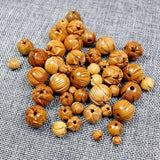 10pcs Handcraft Carved Wood Beads Lotus Shape Spacer Beads DIY Jewelry Making