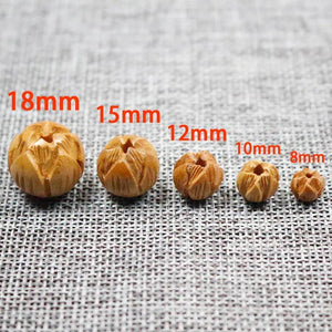 10pcs Natural Wooden Lotus Spacer Beads 8 10 12 15 18mm Peach Wood DIY Jewelry