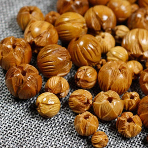 10pcs Natural Wooden Lotus Spacer Beads 8 10 12 15 18mm Peach Wood DIY Jewelry