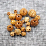 10pcs Natural Wooden Lotus Spacer Beads 8 10 12 15 18mm Peach Wood DIY Jewelry