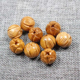 10pcs Natural Wooden Lotus Spacer Beads 8 10 12 15 18mm Peach Wood DIY Jewelry