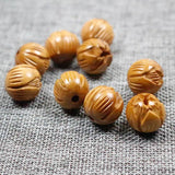 10pcs Natural Wooden Lotus Spacer Beads 8 10 12 15 18mm Peach Wood DIY Jewelry