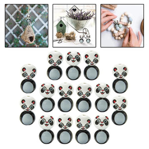 Wood Beads Animal Head Ball Charm Kit 20mm with Hole for DIY Jewelry Crafts