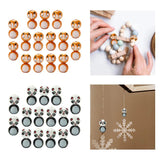 Wood Beads Animal Head Ball Charm Kit 20mm with Hole for DIY Jewelry Crafts