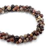 Petrified Wood Jade Round Stone Beads 4-12MM Strand