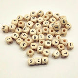 10mm Wooden Alphabet Beads 100PCs - A-Z Letter 0-9 Number Beads for Bracelets