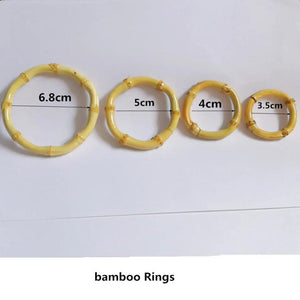 Natural Bamboo Wooden Rings DIY Craft Jewelry Findings Mixed Sizes