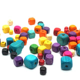 100pcs Deep Brown Square Wood Beads 8x8mm 10x10mm Cube Natural Wood Rondelle Bea