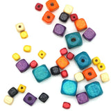 100pcs Deep Brown Square Wood Beads 8x8mm 10x10mm Cube Natural Wood Rondelle Bea