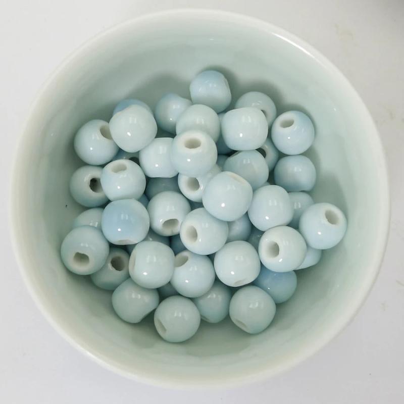 100pcs Jingdezhen Ceramic Beads 8mm Porcelain Bead Jewelry Making #A415B