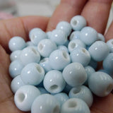 100pcs Jingdezhen Ceramic Beads 8mm Porcelain Bead Jewelry Making #A415B
