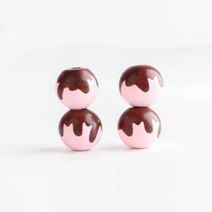 Valentine Pink Heart Wooden Beads DIY Party Bead for Bracelet Decoration