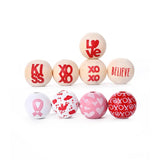 Valentine Pink Heart Wooden Beads DIY Party Bead for Bracelet Decoration