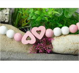 Valentine Pink Heart Wooden Beads DIY Party Bead for Bracelet Decoration