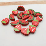 20Pcs Colorful Fruit Wood Chips DIY Wooden Crafts Kids Toys Jewelry Bracelet Mat