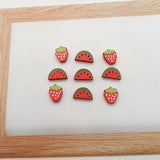 20Pcs Colorful Fruit Wood Chips DIY Wooden Crafts Kids Toys Jewelry Bracelet Mat