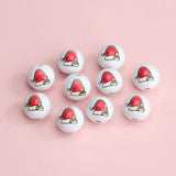 20Pcs Colorful Christmas Hat Beads 16mm DIY Loose Bead Accessorie