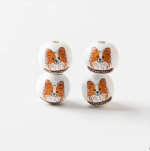 20Pcs 16MM Dog Wooden Beads DIY Party Decor Children's Toys Bracelet Access