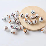 20Pcs 16MM Dog Wooden Beads DIY Party Decor Children's Toys Bracelet Access