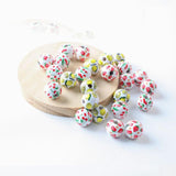 16mm 20Pcs Fruit Print Wood Round Beads DIY Jewelry Crafts