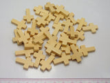 Natural Wooden Cross Beads Charm 22X15mm Wood Pendants