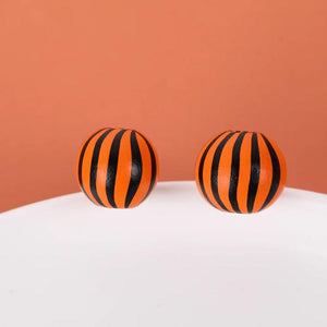 20Pcs Colorful Striped Wood Bead Wooden Crafts Kid's Toy Bracelet Accessories