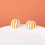 20Pcs Colorful Striped Wood Bead Wooden Crafts Kid's Toy Bracelet Accessories