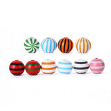 20Pcs Colorful Striped Wood Bead Wooden Crafts Kid's Toy Bracelet Accessories