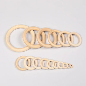 20-100mm Natural Wood Circle Crafts for DIY Jewelry Making Baby Teething