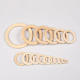 20-100mm Natural Wood Circle Crafts for DIY Jewelry Making Baby Teething