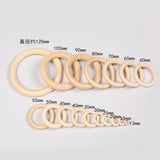 20-100mm Natural Wood Circle Crafts for DIY Jewelry Making Baby Teething