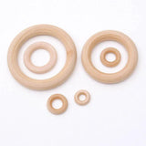 20-100mm Natural Wood Circle Crafts for DIY Jewelry Making Baby Teething